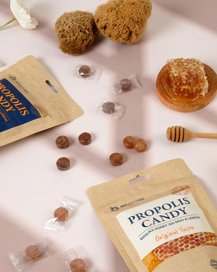 BEE WITH YOU original propolis candy in pouch – throat soothing